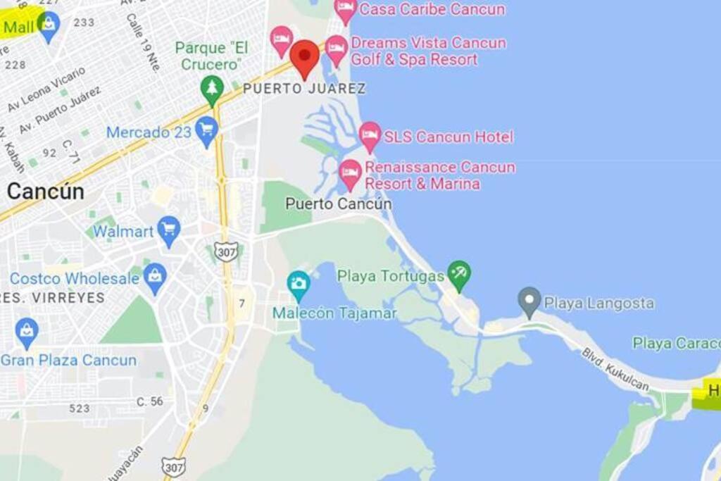 Micro Studio Perfect For Backpackers, Couples, 3 Min Drive To Playa El Nino Канкун Екстер'єр фото